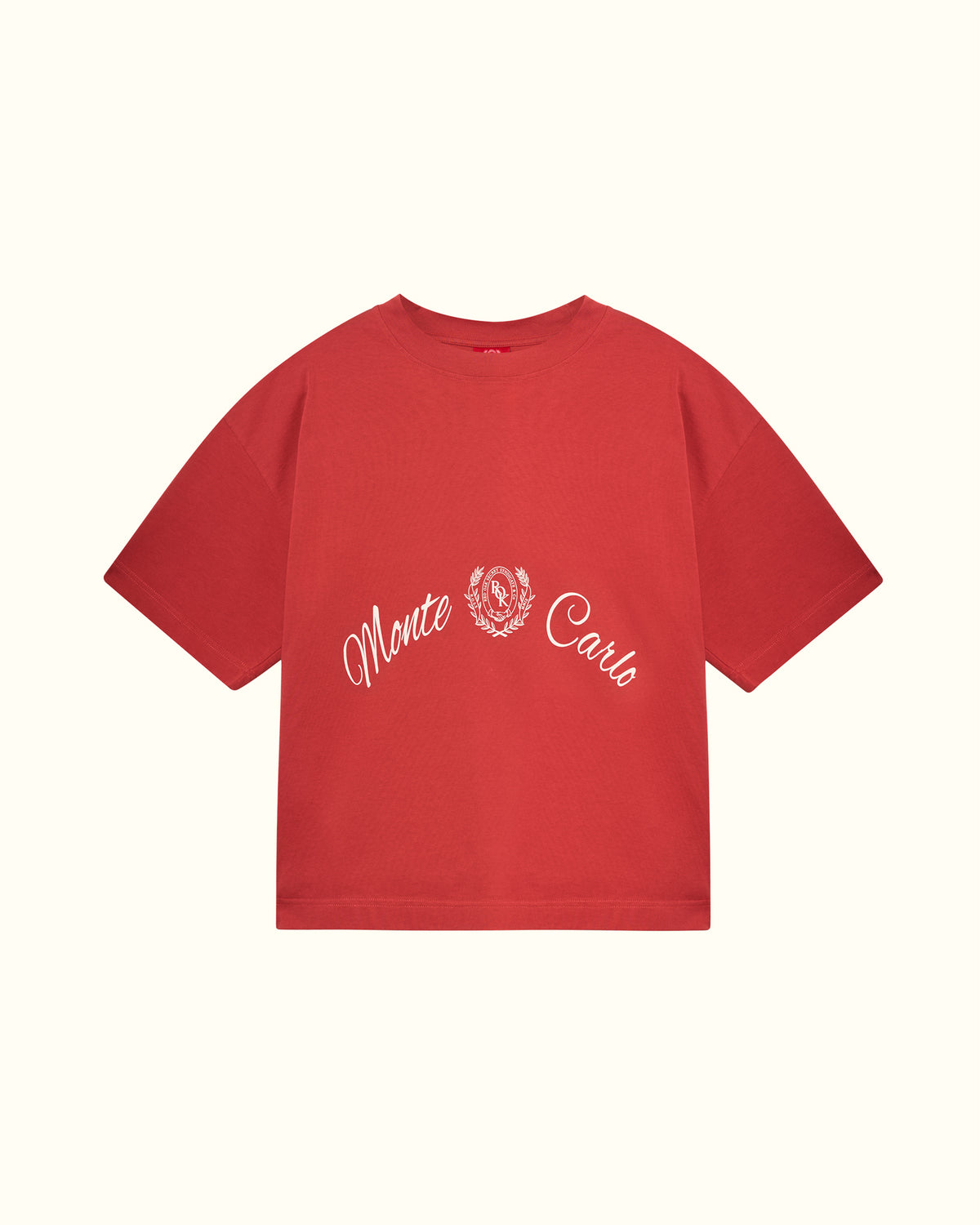 T-shirt Washed Cropped Red Monte Carlo