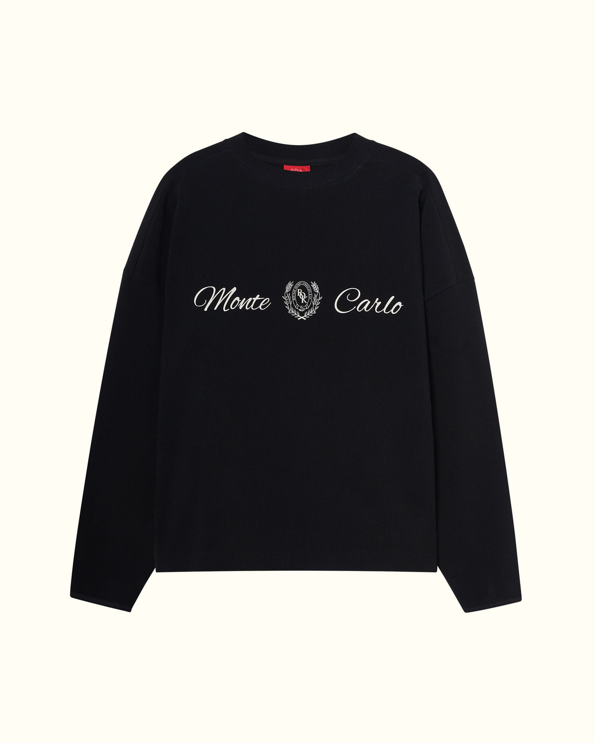 Sweatshirt Black Ribbed Effect