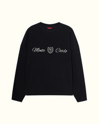 Sweatshirt Black Ribbed Effect