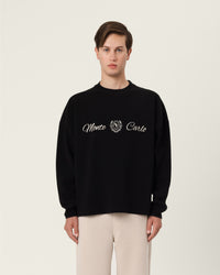 Sweatshirt Black Ribbed Effect