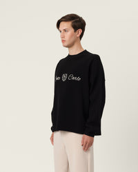 Sweatshirt Black Ribbed Effect